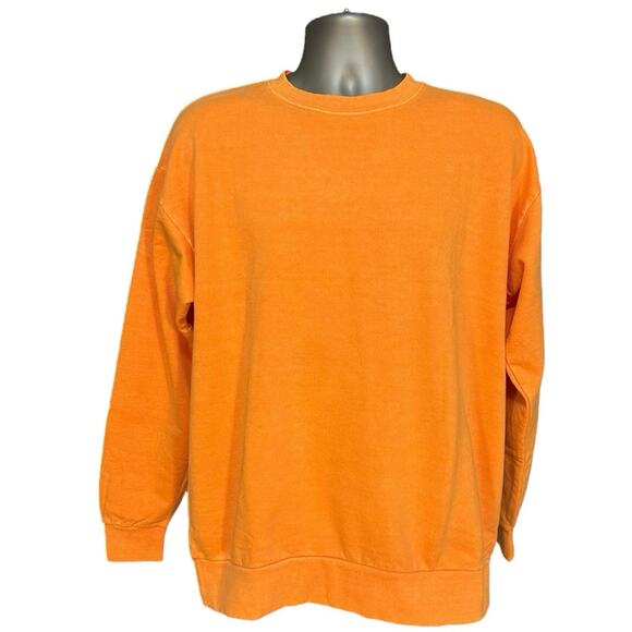 NWT OnlyNY Light Orange Oversized Pullover Crew Neck Cotton Sweatshirt Size M - Picture 1 of 8